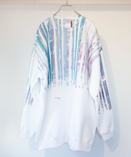 "明るい涙" Analog silk screen overlay blurring hand-printed Trainer