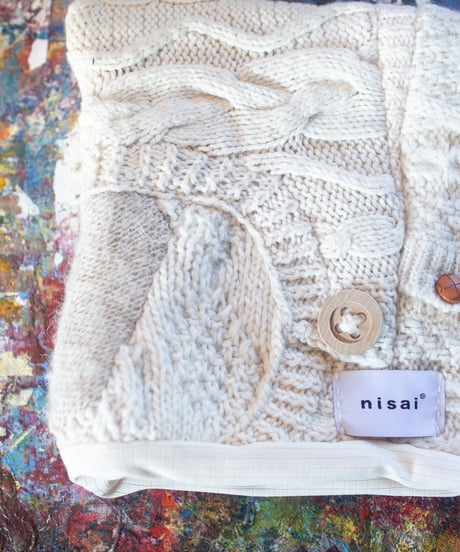 "つぎはぎの猫耳帽子 第十九色" knit cat cap, Rebuild by vintagess