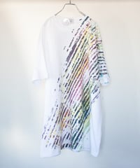"色彩記録の手刷りのTシャツ 第四十色" T-shirt by Analog silk screen overlay blurring hand-print