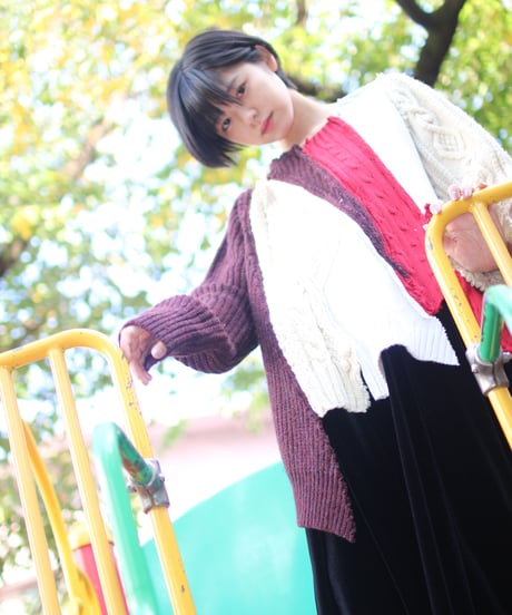"くずれたルージュ"  Collapsed rouge Knit, Rebuild by vintages