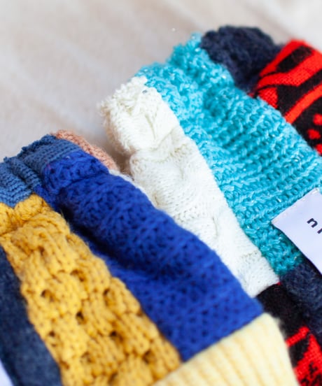 "つぎはぎのアームニット／レッグウォーマー 第四十四色" Arm Knit/Leg Warmers, Rebuild by vintages