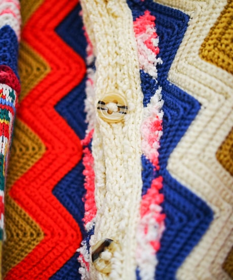 "揺れる虹のカーディガン" Swaying rainbow cardigan, rebuild by vintages