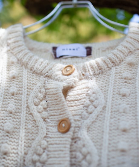 "それぞれの青のカーディガン" Cardigan with two large pockets, Rebuild by vintages