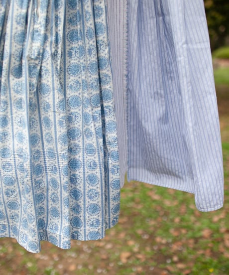 "少し背の低いあの子のためのワンピース" A blue dress for that little girl who is a little short, Rebuild by vintages