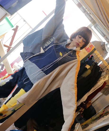 "虹の前の光" The light before rainbow pullover, reconstructed from mix vintages