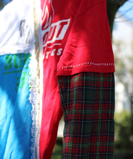 "四ヶ月"  Long sleeve t-shirt Inspired by four months, Rebuild by vintages