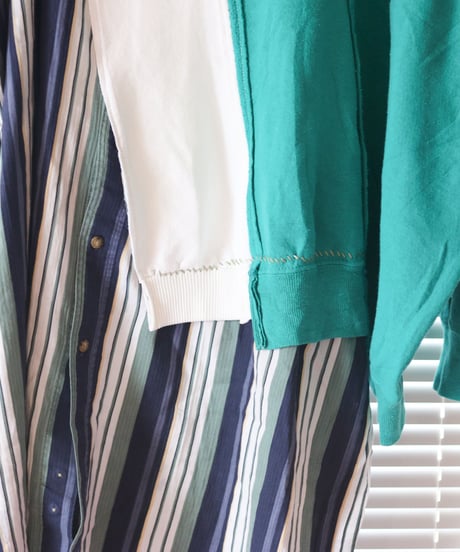 "緑雨" Green rain Misaligned pullover, rebuild by vintages