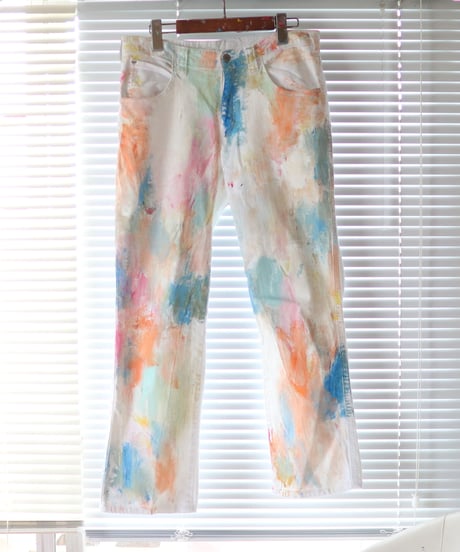 "ベイビー・ドライバー" Painted denim dedicated to baby driver, Based on Armani denim