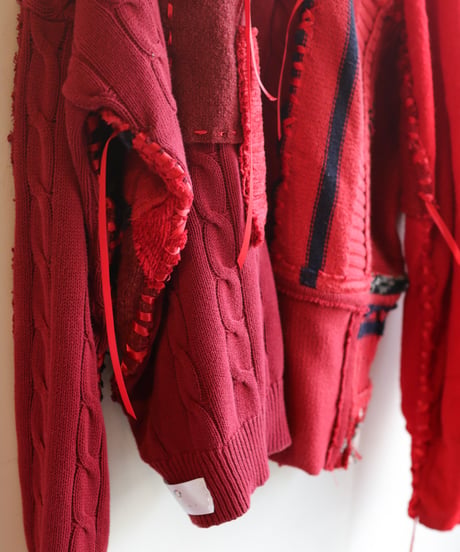 "レッドエンド・ガールフレンド" Red end girl friend, reconstructed from red knit vintages