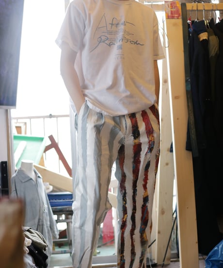 "ホワイト・ストライプス" The White Stripes painted pants, Based on Bleach vintage denim