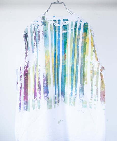 "色彩手刷り（あるいは翼）のロンT 第二色" Multi color hand-printed (or winged) long-sleeved T-shirt