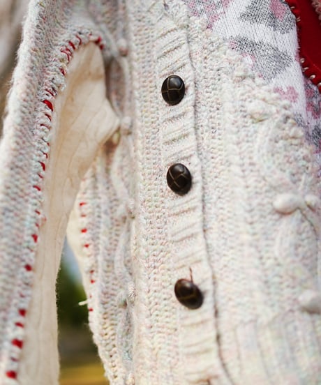 "ふたつのハート" Double heart knit, Rebuild by vintages