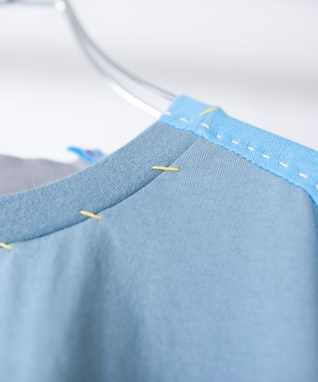"うみべの花々" seaside flowers long-sleeved T-shirt, Rebuild by vintages