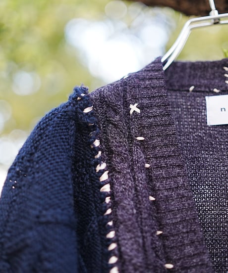 "理と青のカーディガン" Reason and Blue Cardigan, rebuild by vintages