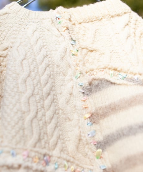 "ドリーミー・ポップ" Dreamy pop over knit, Rebuild by vintages
