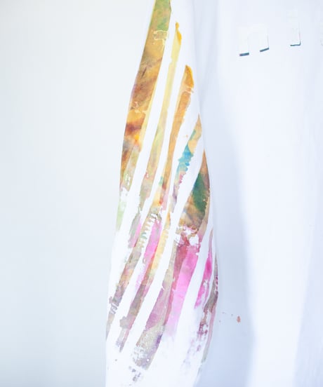 "色彩手刷り（あるいは翼）のロンT 第二色" Multi color hand-printed (or winged) long-sleeved T-shirt