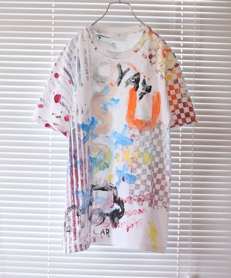 "遊びと色事" playful and colorful T-shirt, by hand-silk screen and hand-paint