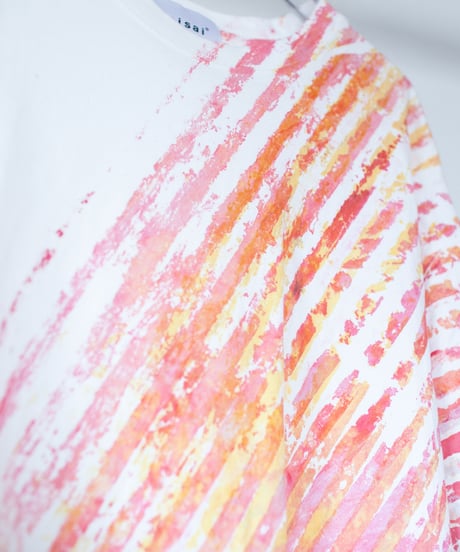 "色彩記録の手刷りのTシャツ 第十色" T-shirt by Analog silk screen overlay blurring hand-print