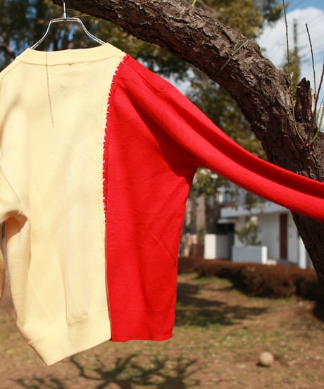 "あの日、赤かっただけのカーディガン" Past Red knit, Rebuild by vintages