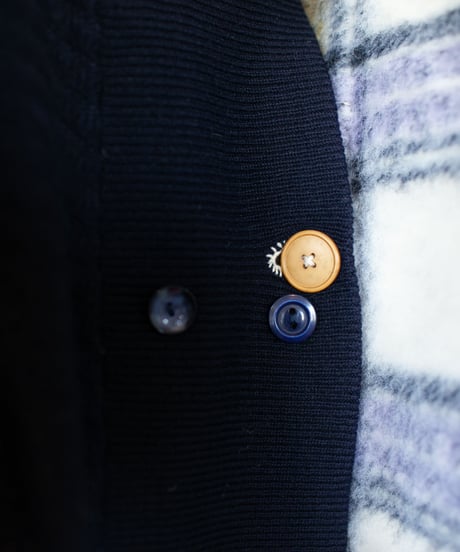 "夜空を薄めた紫のニットショートダッフルコート"the night sky purple duffel coat, Rebuild by vintages