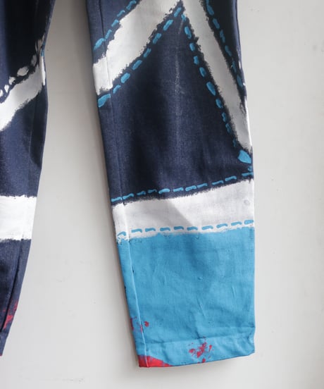 "青の修復" Blue repair painted denim,  Based on vintage denim