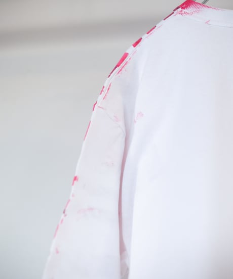 "赤い日差し" Red sunshine, Hand-printed silk-screen T-shirt