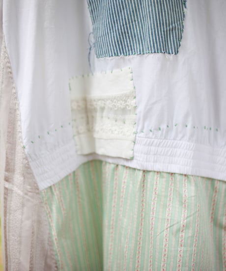 "涼しい青と風緑の春秋コート" Cool blue and wind green spring / autumn coat, Rebuild by vintages