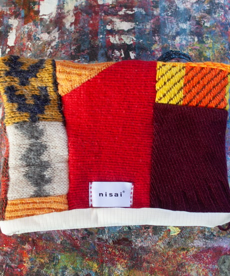 "つぎはぎの猫耳帽子 第十二色" knit cat cap, Rebuild by vintagess