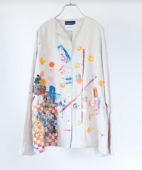 《0＜nisai+α≦Y》 metal hook paint shirt jacket / Atelier linen