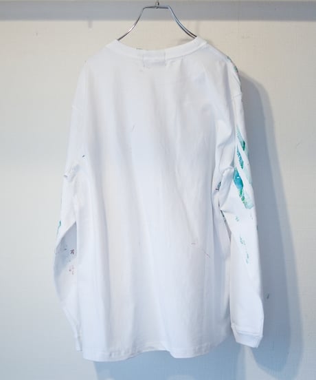 "色彩手刷りのロンT 2024年版 第四色" T-shirt with hand-printed colors