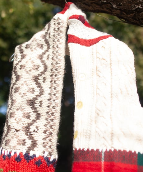 "イタリアの車窓" Vintage knit Rebuild Muffler by the italian train window
