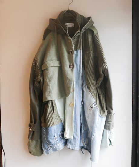 "荒くれ者の約束" Promise of the rough man coat jacket, reconstructed from mix vintages