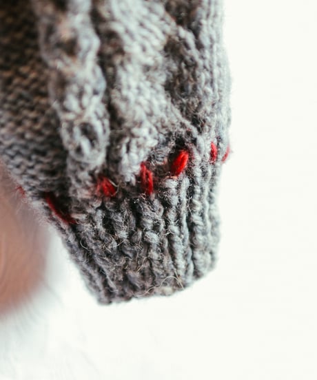 "灰髪少女とフランス" Vintage knit Rebuild Muffler by French antique and platinum