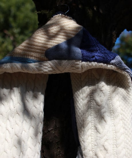 "あの日、青かっただけのニット・マフラー" past blue muffler, Rebuild by vintages