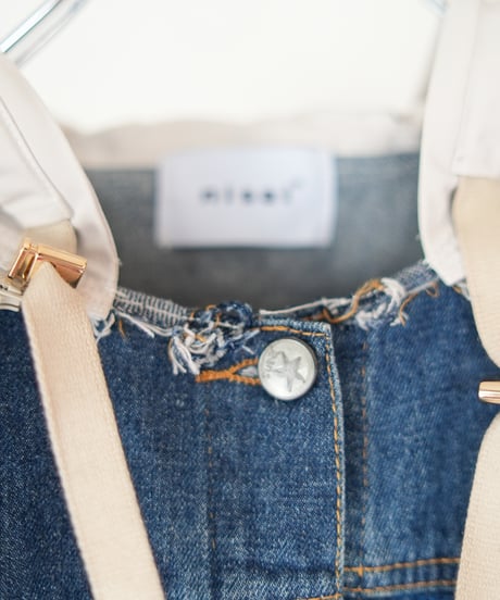 "ブルーグランジフーディーショートジャケット" Blue grunge hoodie short jacekt, Rebuild by vintages