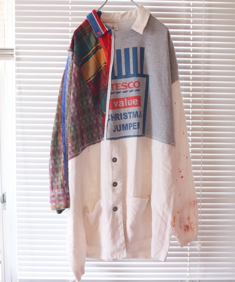 "愛の別名／レヴィ＝ストロースへ捧ぐ" Bricolage long shirt dedicated to Levi Strauss, rebuild by vintages