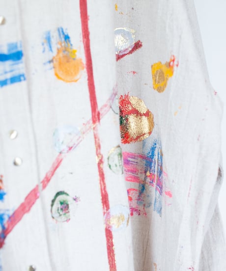《0＜nisai+α≦Y》 metal hook paint shirt jacket / Atelier linen
