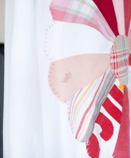 "私だけの花のロンT 第三十色" My own flower L/S T-shirt by the World, patchworked by vintages