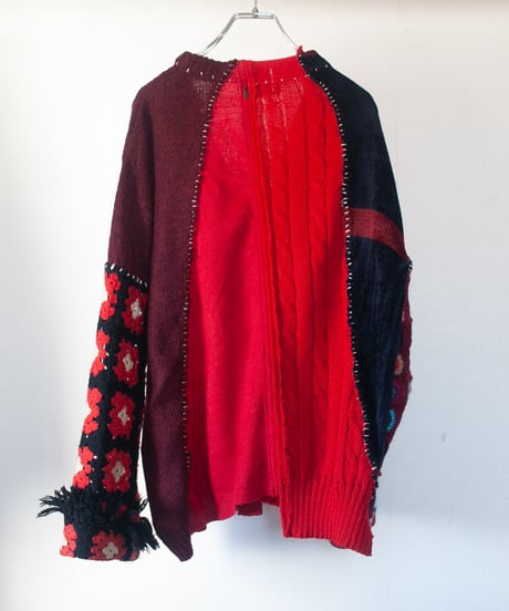 "花のカーディガン" Flowers cardigan, Rebuild by vintages