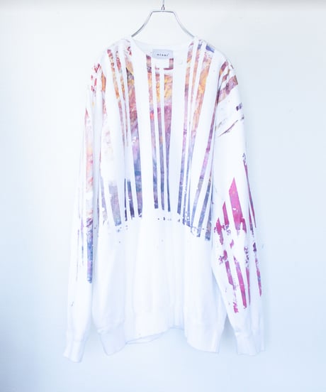 "思い出す色" Trainer by Analog silk screen overlay blurring hand-print