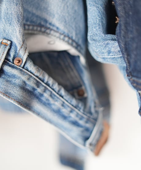 "あの日、青かっただけのデニムジャケット" Blue grunge jacket, Rebuild by vintages