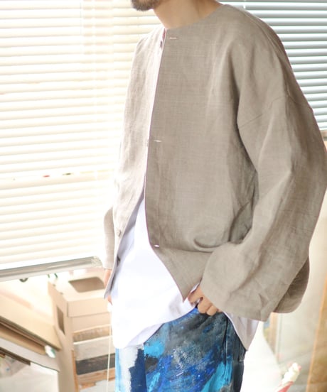 《0＜nisai+α≦Y》 three button shirt jacket / Russian linen