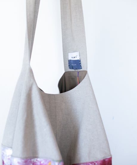 《0＜nisai+α≦Y》 Painted Ball bag / beige linen