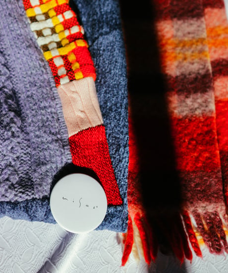 "リボンとラグ" Vintage knit Rebuild Muffler by Rug and Ribbon Stitch