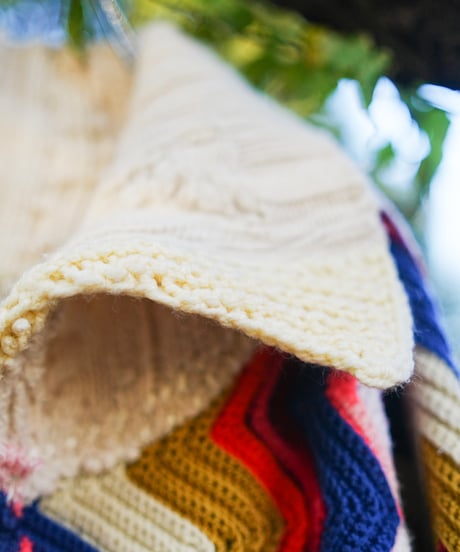 "揺れる虹のカーディガン" Swaying rainbow cardigan, rebuild by vintages