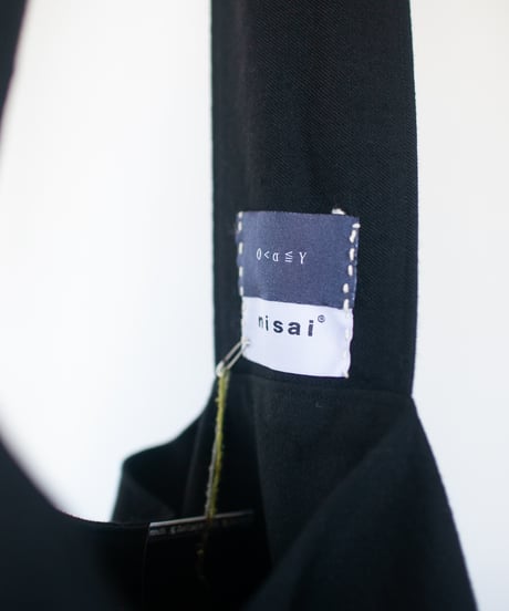 《0＜nisai+α≦Y》 Painted Ball bag / wool and cotton black