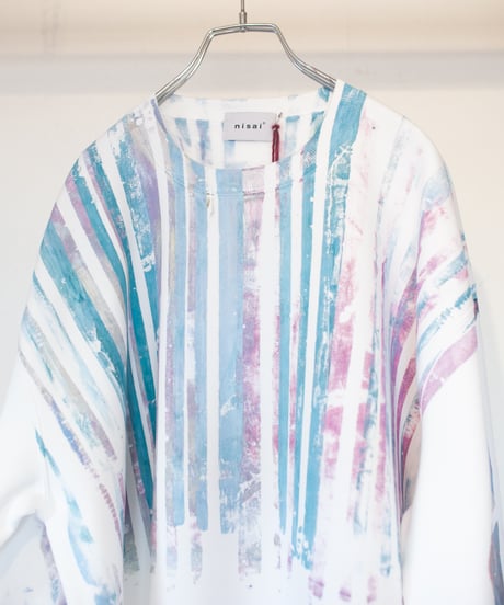 "明るい涙" Analog silk screen overlay blurring hand-printed Trainer