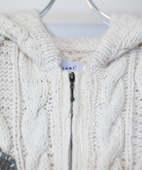 "鳩、会話中" patchwork pigeons(talking) knit, Rebuild by vintages