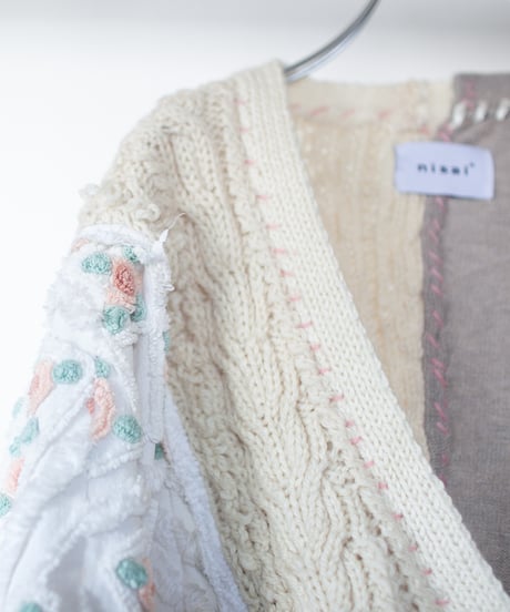 "淡い花のカーディガン" pale flowers cardigan, Rebuild by vintages