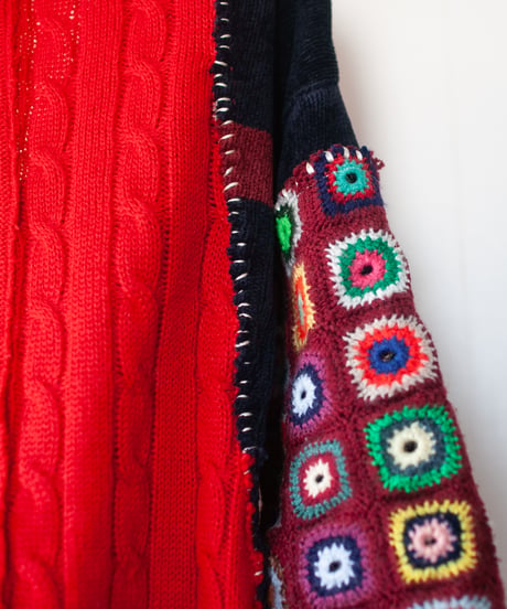 "花のカーディガン" Flowers cardigan, Rebuild by vintages